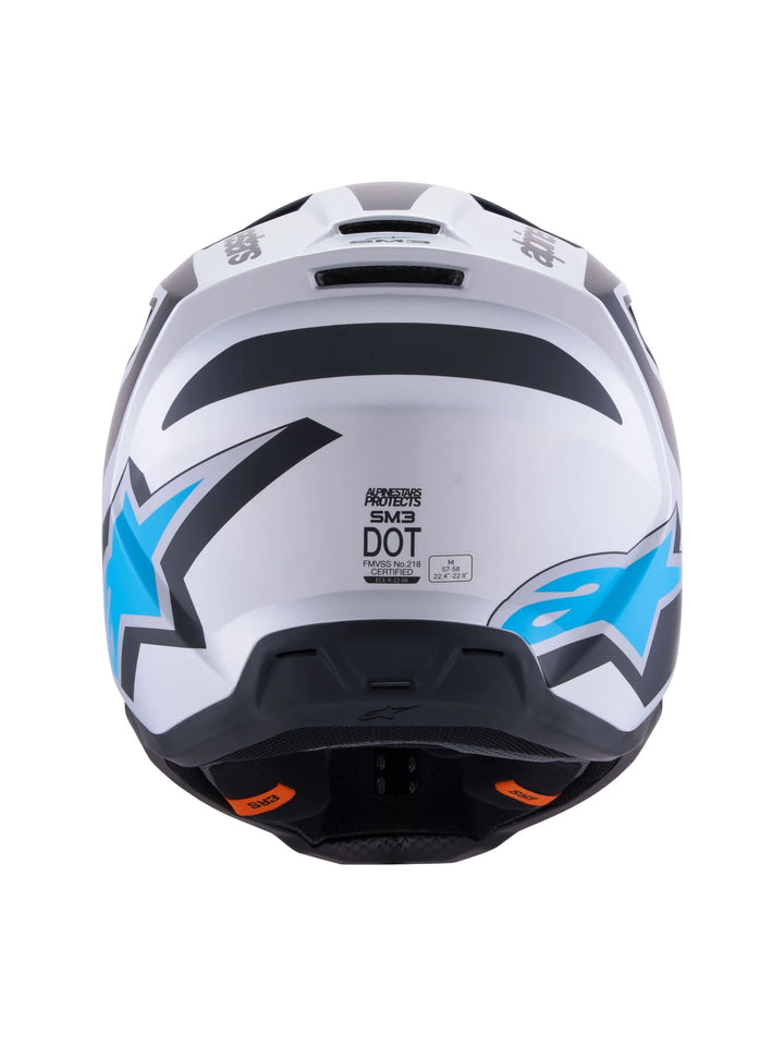 Alpinestars SM3 Heat MX Helmet Silver Blue Black