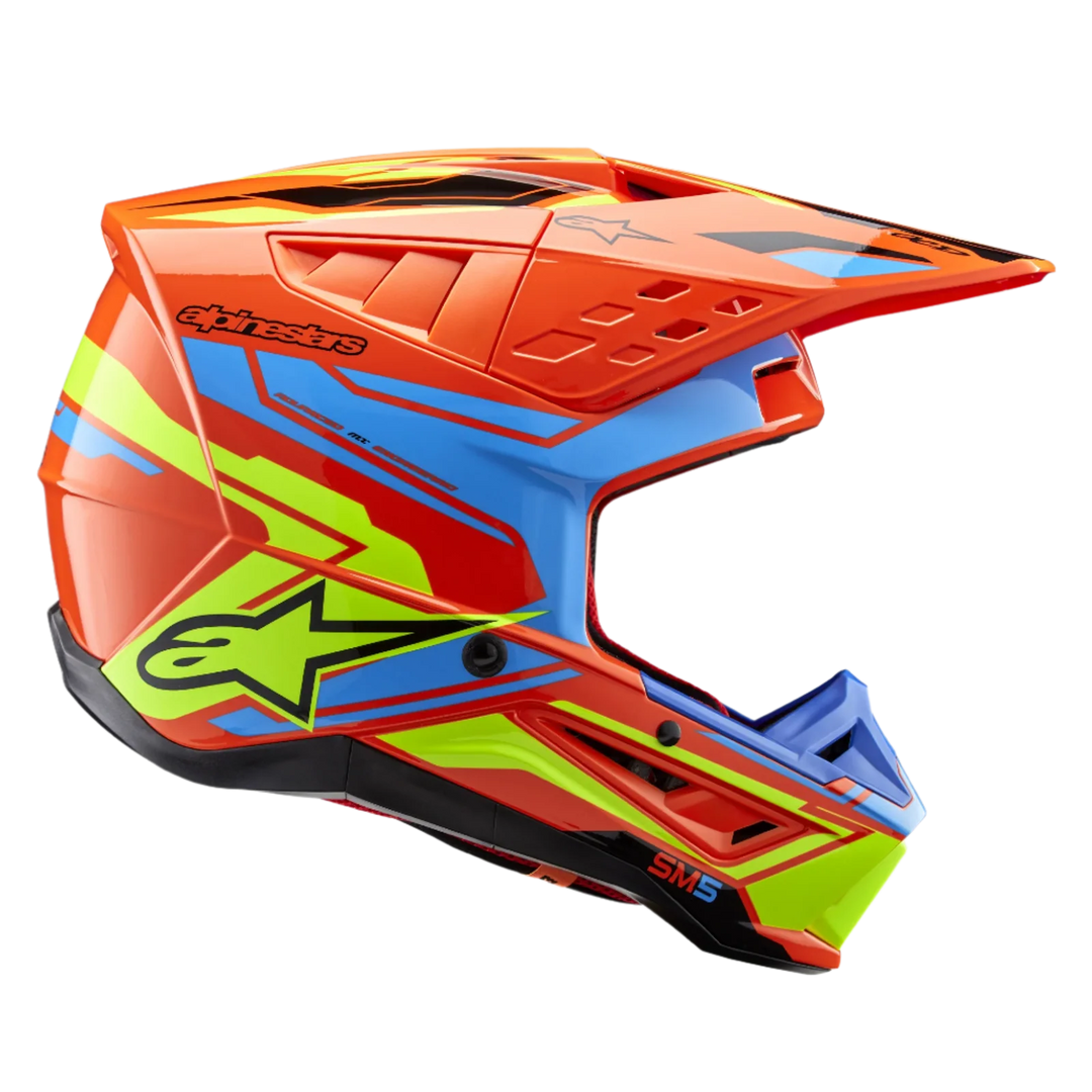 Alpinestars SM5 Action 2 MX Helmet Orange Yellow Blue