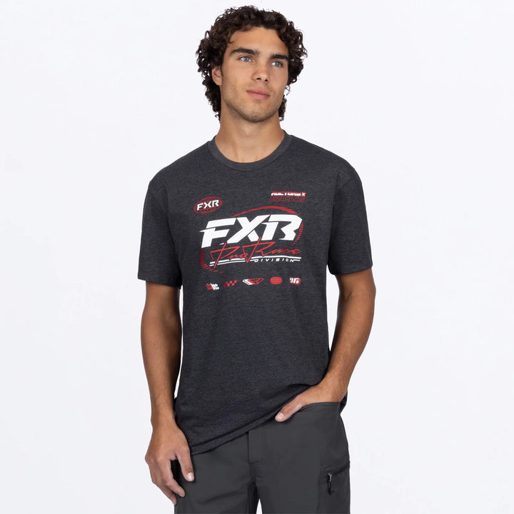 FXR Mens Race Division Premium Tshirt Grey Red