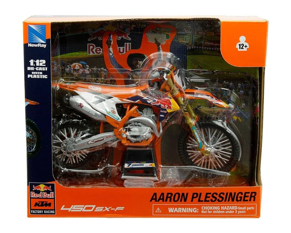 AARON PLESSINGER RED BULL KTM 450 SXF 1:12 SCALE DIECAST MX MODEL BIKE