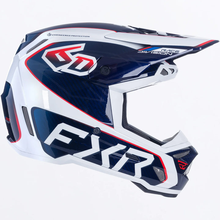 FXR 6D ATR-3 FIM White Blue Red Helmet