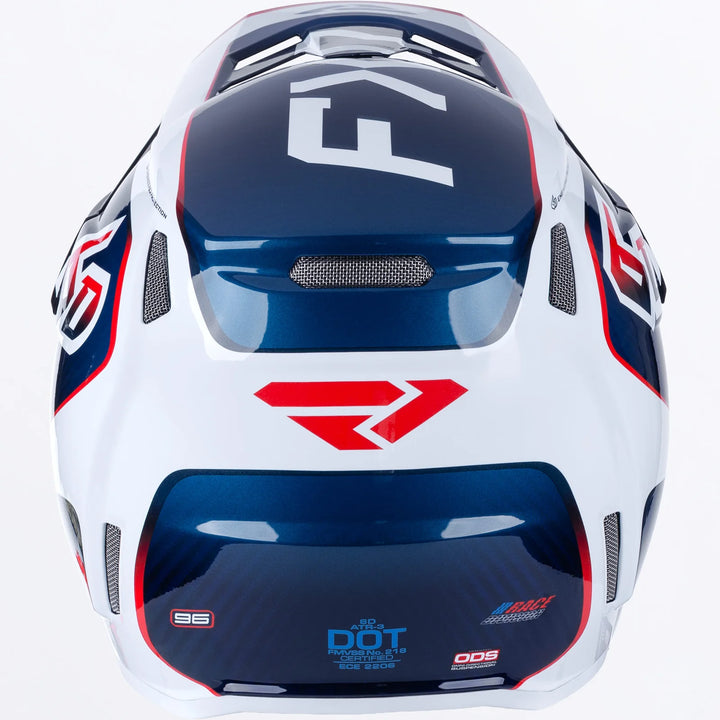 FXR 6D ATR-3 FIM White Blue Red Helmet