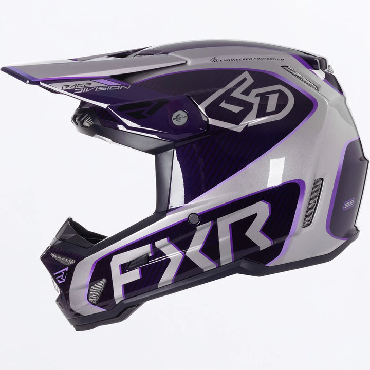 FXR 6D ATR-3 FIM Purple Grey Helmet