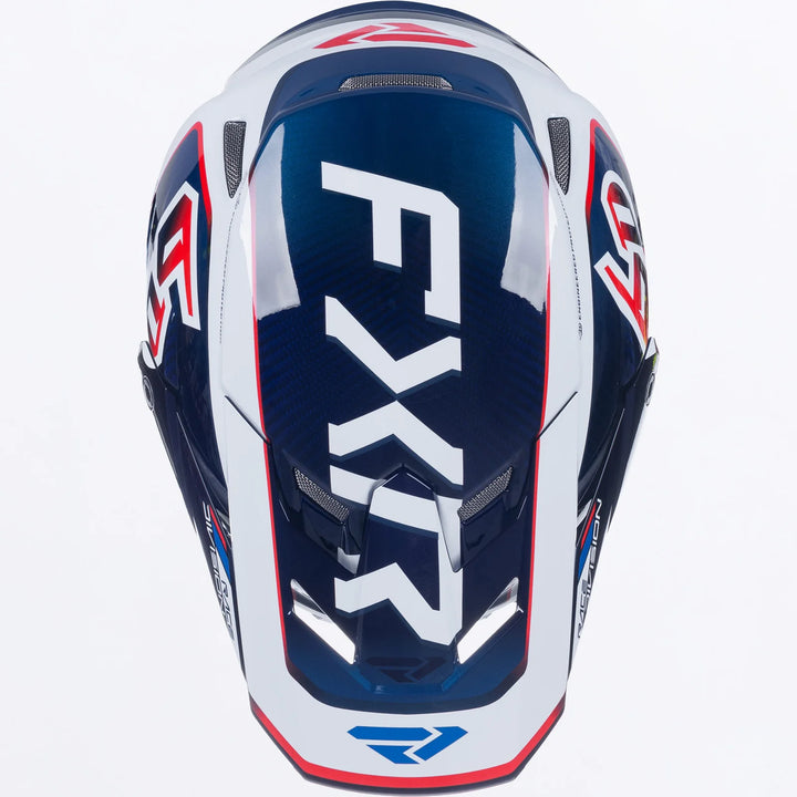 FXR 6D ATR-3 FIM White Blue Red Helmet