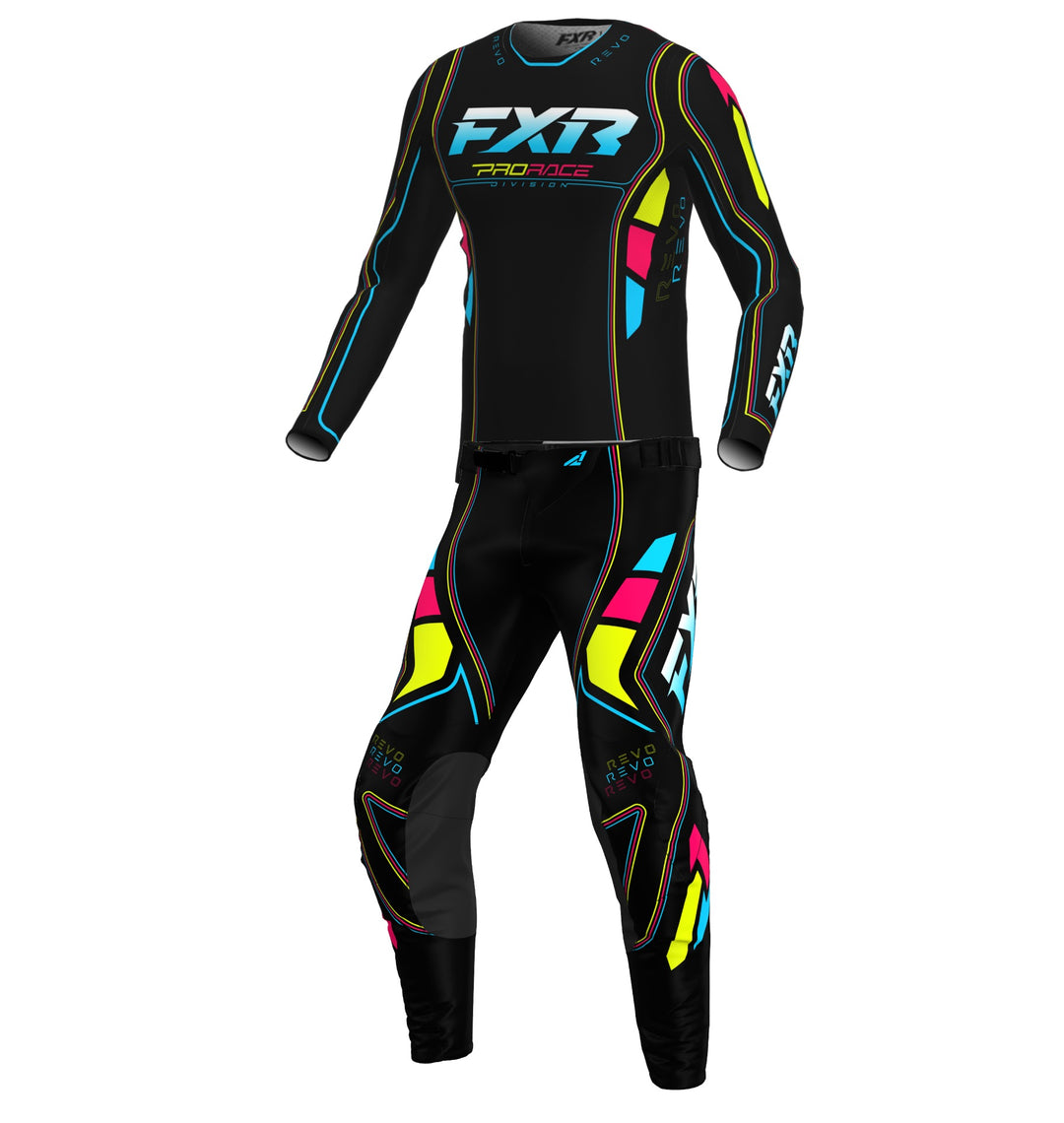 fxr gear mx 2026 FXR Revo Velocity Black Rave MX Kit Combo