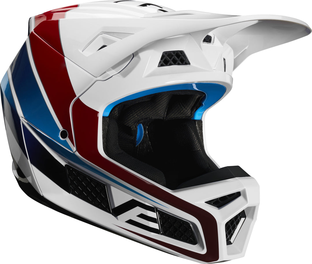 Youth Motocross Fox Mx Helmets 2020 Fox V3 Durven White Red Blue