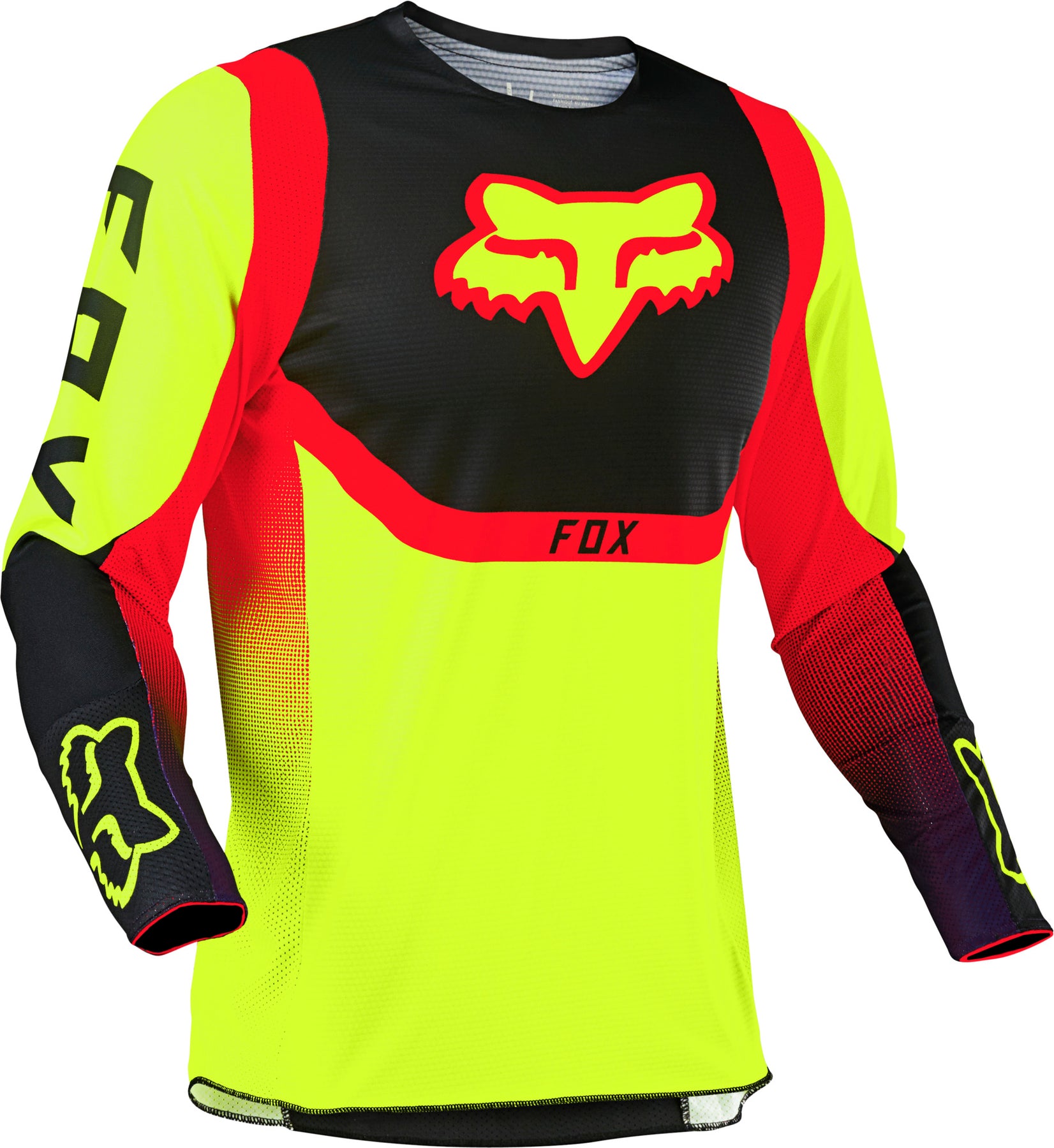 2021 Fox 360 VOKE Motocross Flo Yellow Kit Combo MX Gear Set