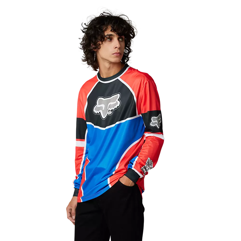 Fox Bayl Long Sleeve Blue Red Jersey Tee | Fox Racing Mens MX Jersey ...