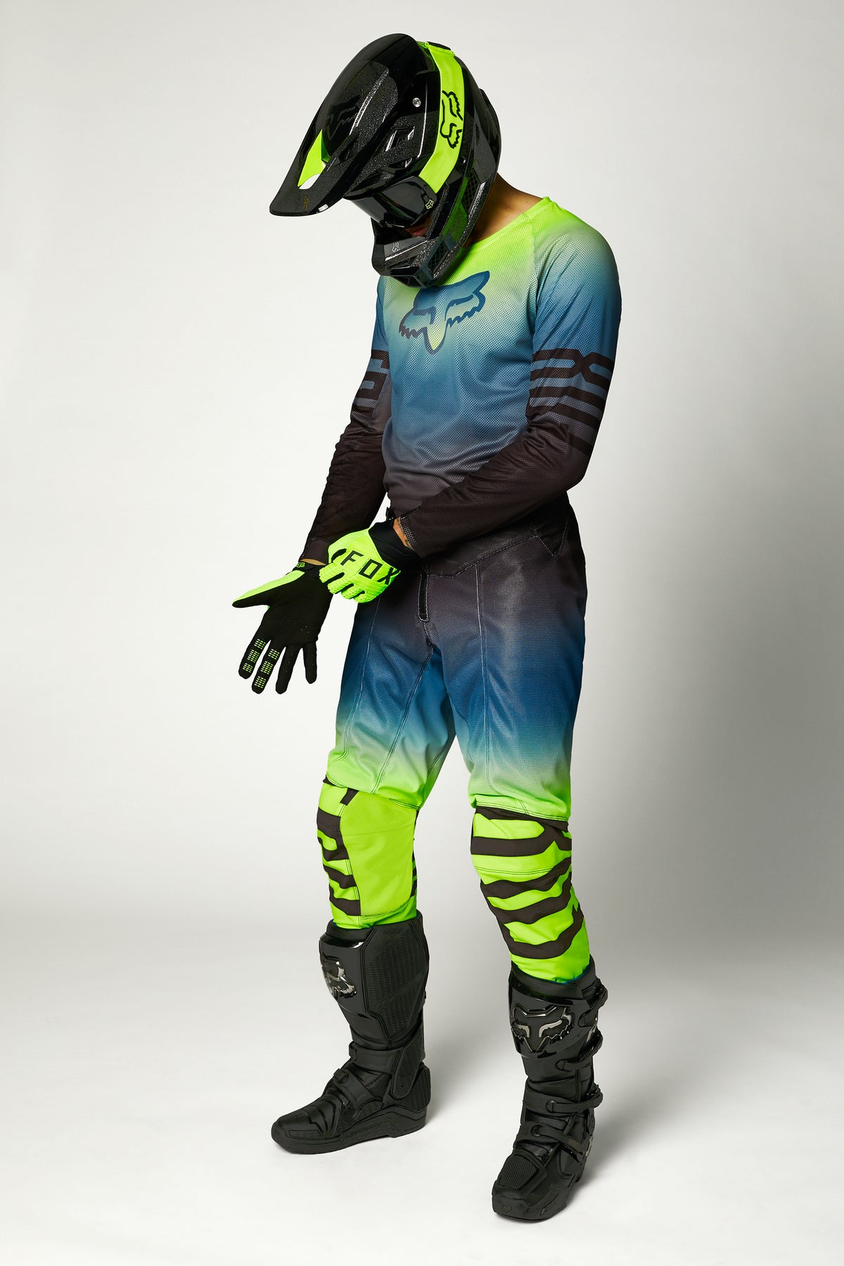 2022 Fox Airline REEPZ Motocross Blue Black Yellow Kit Combo