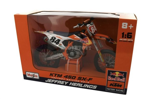 JEFFREY HERLINGS KTM 450 SXF 1:6 SCALE DIECAST MX MODEL TOY BIKE