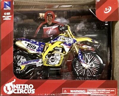 Travis Pastrana Mxs Motocross Toys TRAVIS PASTRANA SUZUKI 1:12